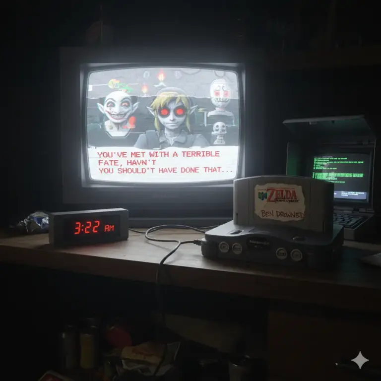 Ben Drowned Una cartuccia infestata di The Legend of Zelda Majora’s Mask.