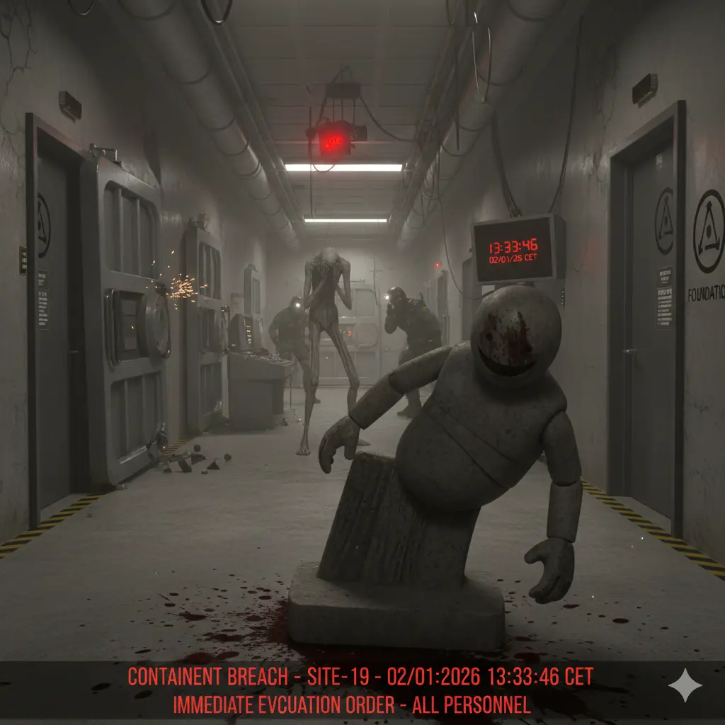 SCP Foundation Un'organizzazione segreta che contiene oggetti e creature anomale (es. SCP-173 o SCP-096)