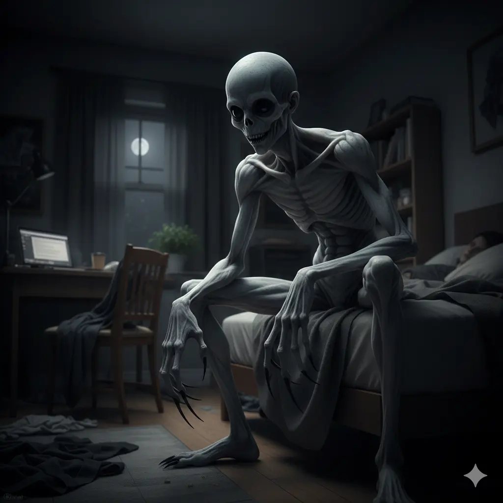 The Rake La creatura umanoide pallida che osserva le vittime nel sonno